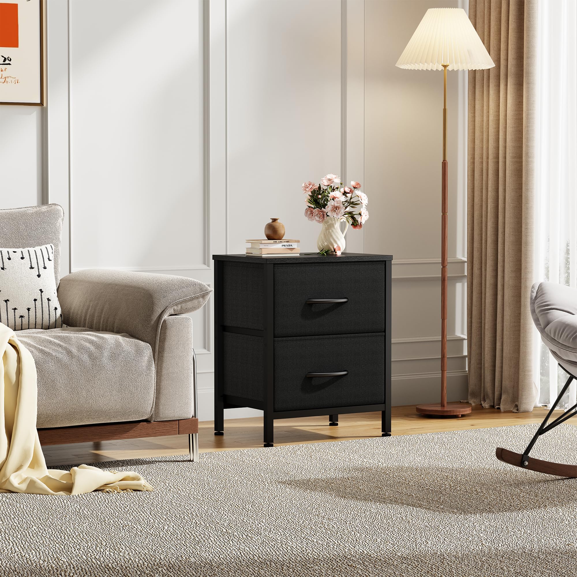 Versatile end table for bedrooms, dorms, or living areas.