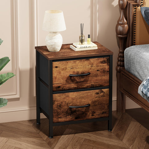 Sweetcrispy nightstand features a wooden top for durable use beside the bed.
