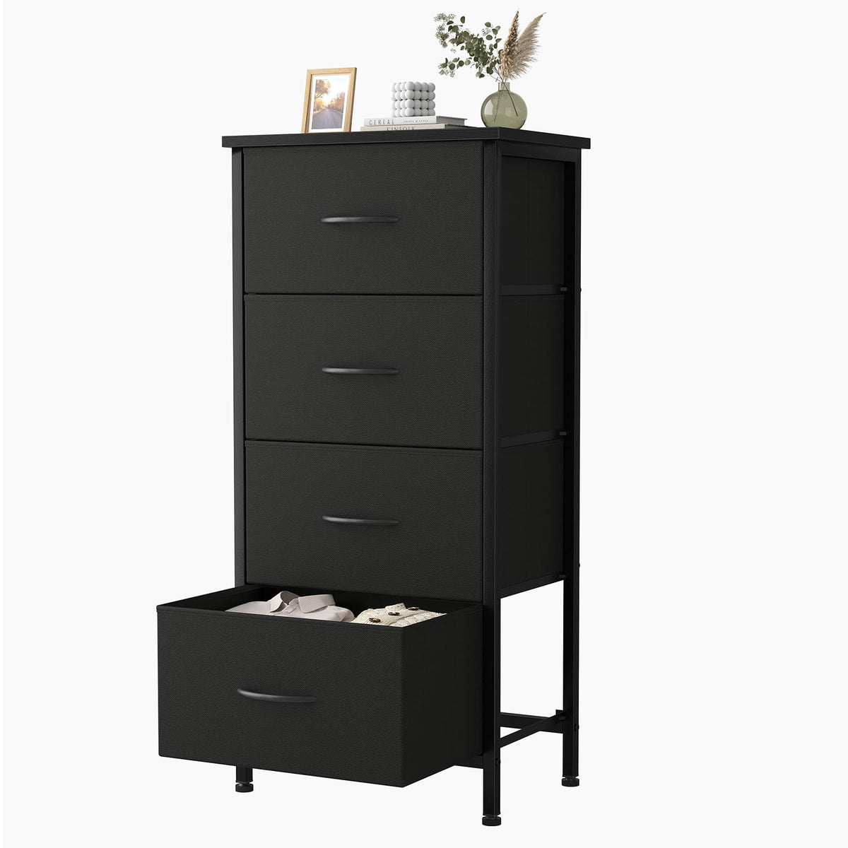 Sweetcrispy nightstand with wooden top offers a sturdy bedside surface for nighttime essentials