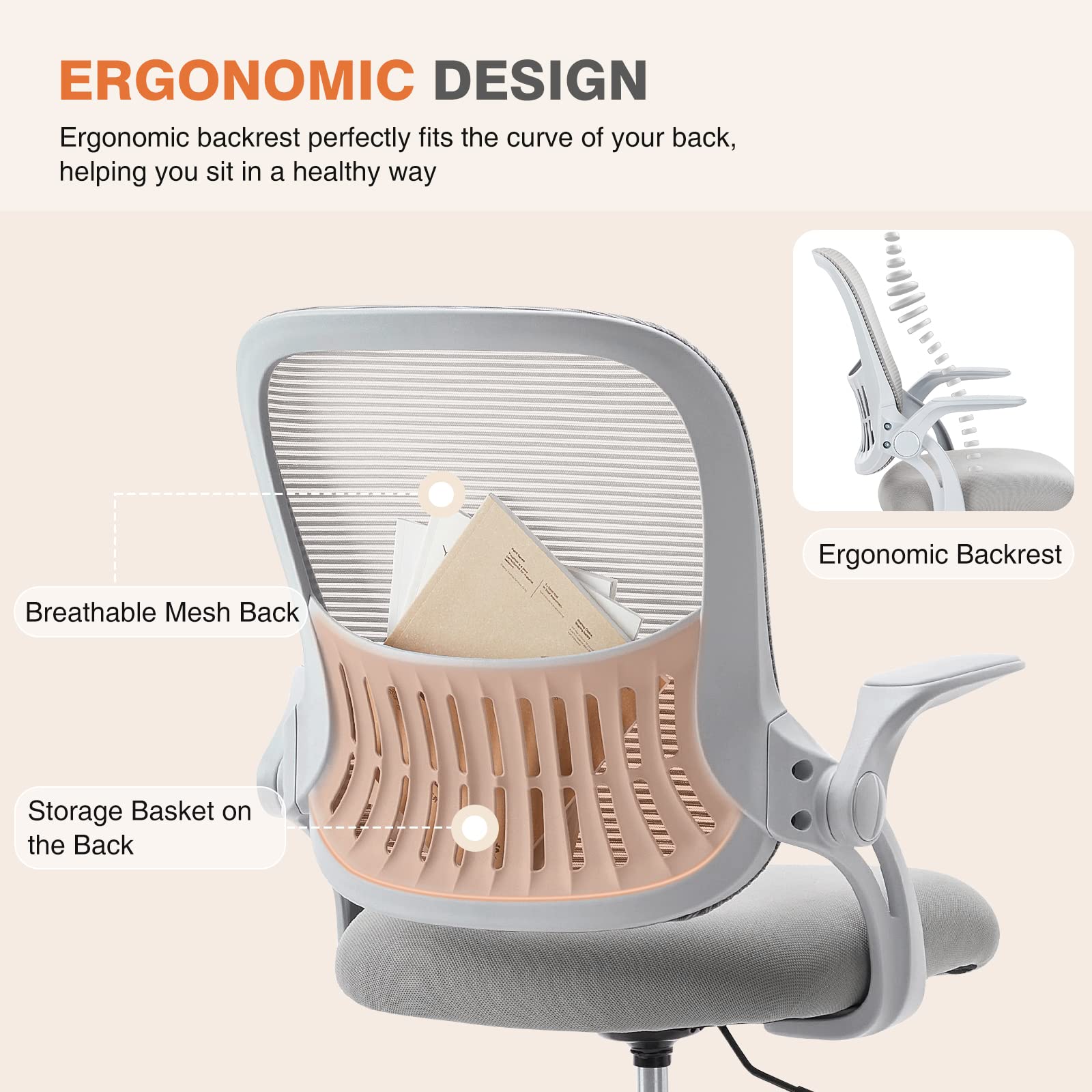 Sweetcrispy 360-degree swivel base enables easy movement around the workspace.