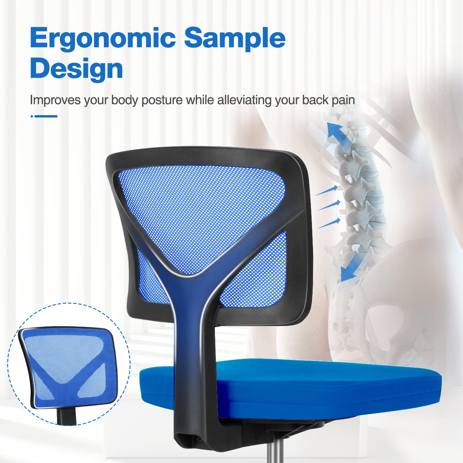 Sweetcrispy office chair with gas lift adjusts height for desks