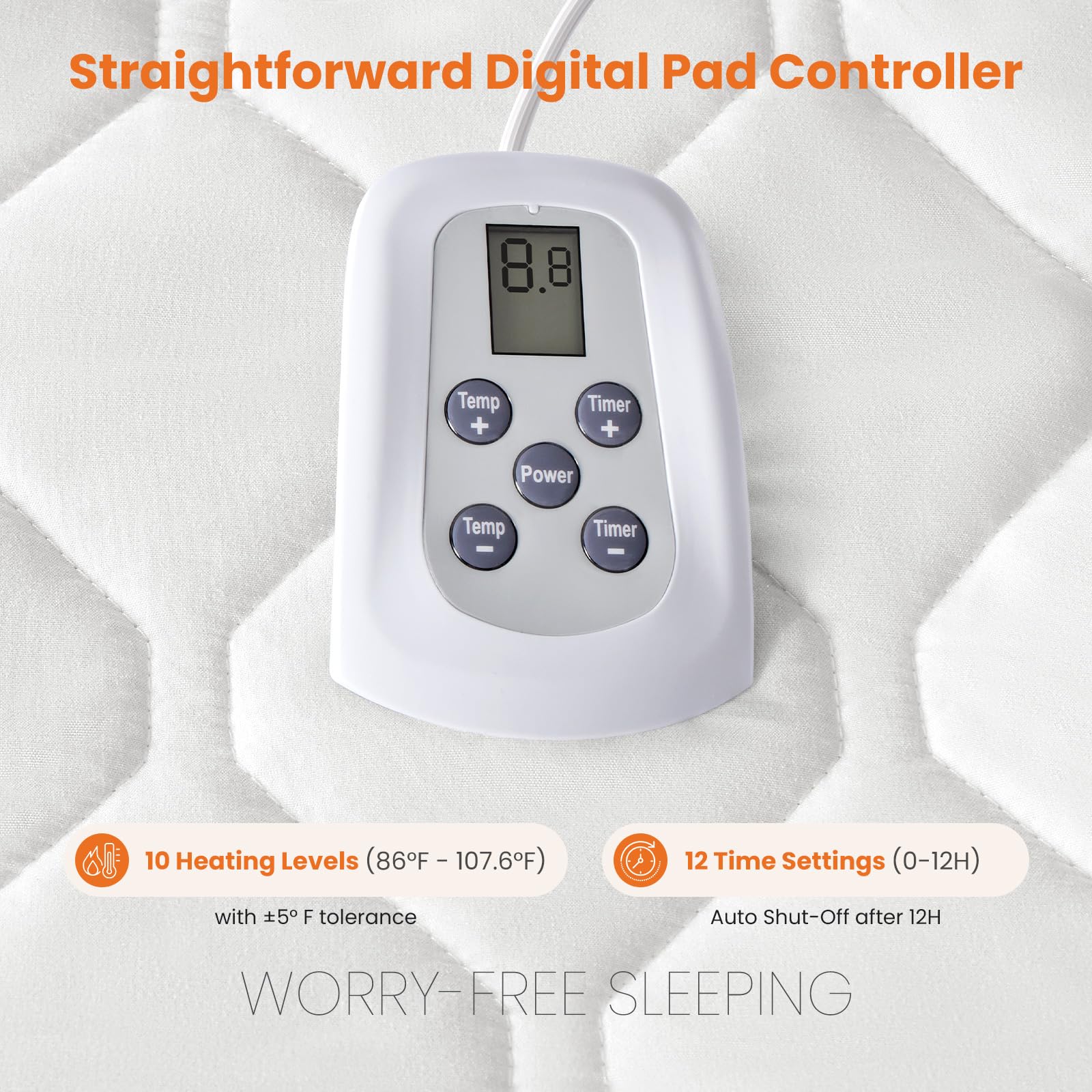Sweetcrispy queen-size mattress pad on bed with bedding ready for cool nights