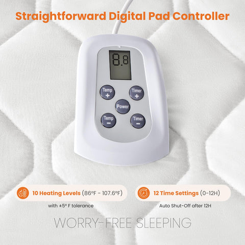 Sweetcrispy queen-size mattress pad on bed with bedding ready for cool nights