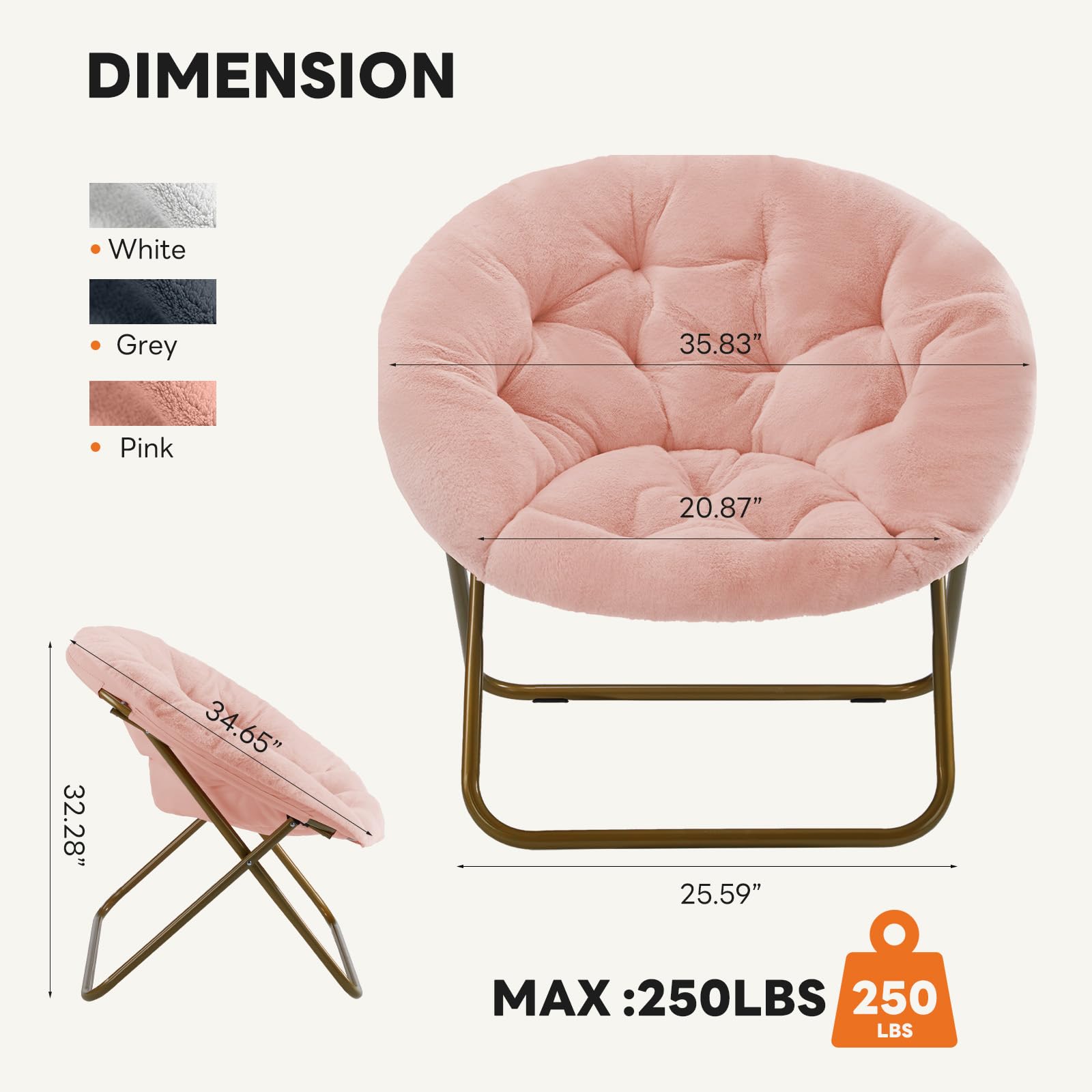 Sweetcrispy Saucer Chair modern-decor-peach complements living rooms and bedrooms.