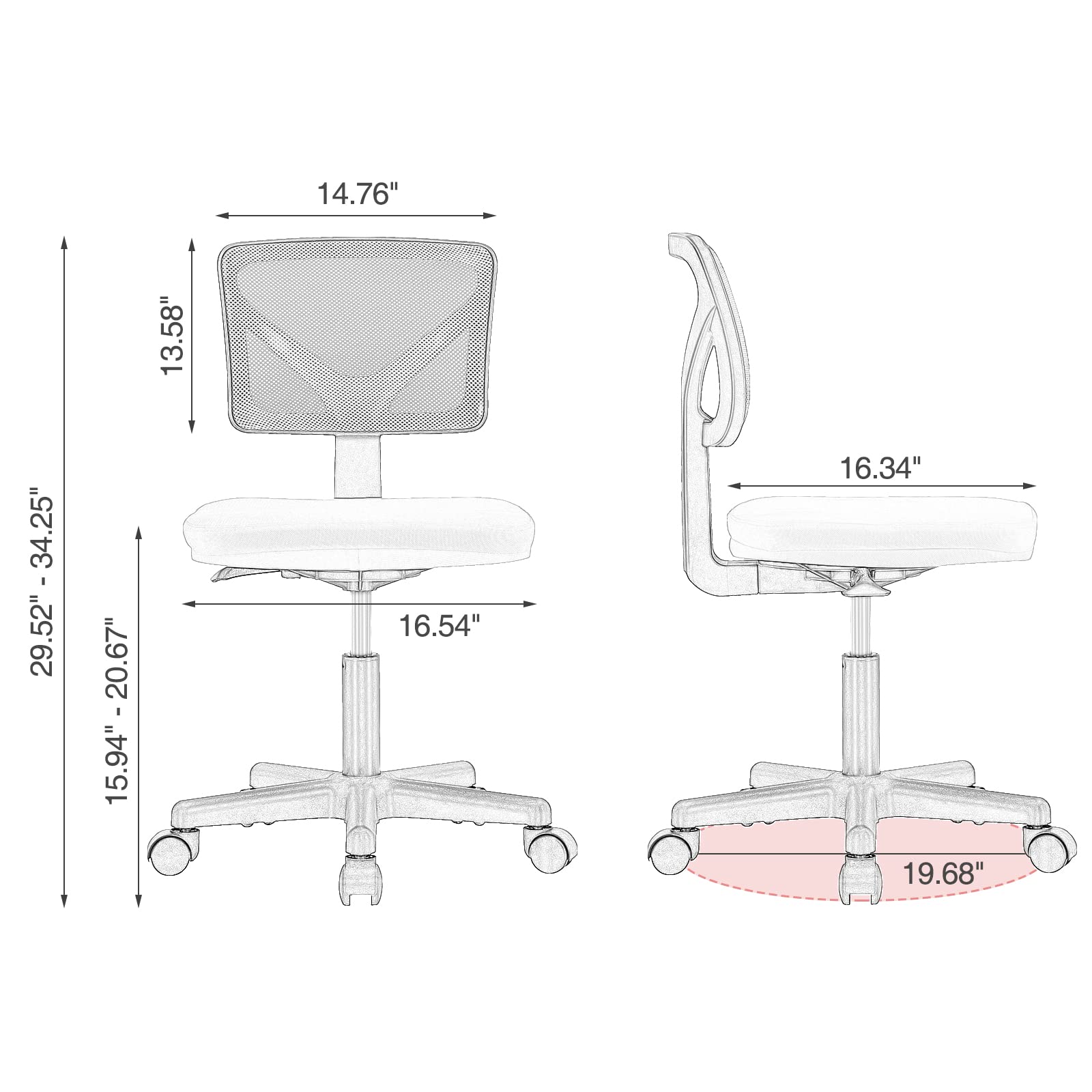 Sweetcrispy chair with smooth-rolling wheels for easy room movement