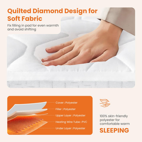Sweetcrispy soft quilted polyester surface distributes heat evenly
