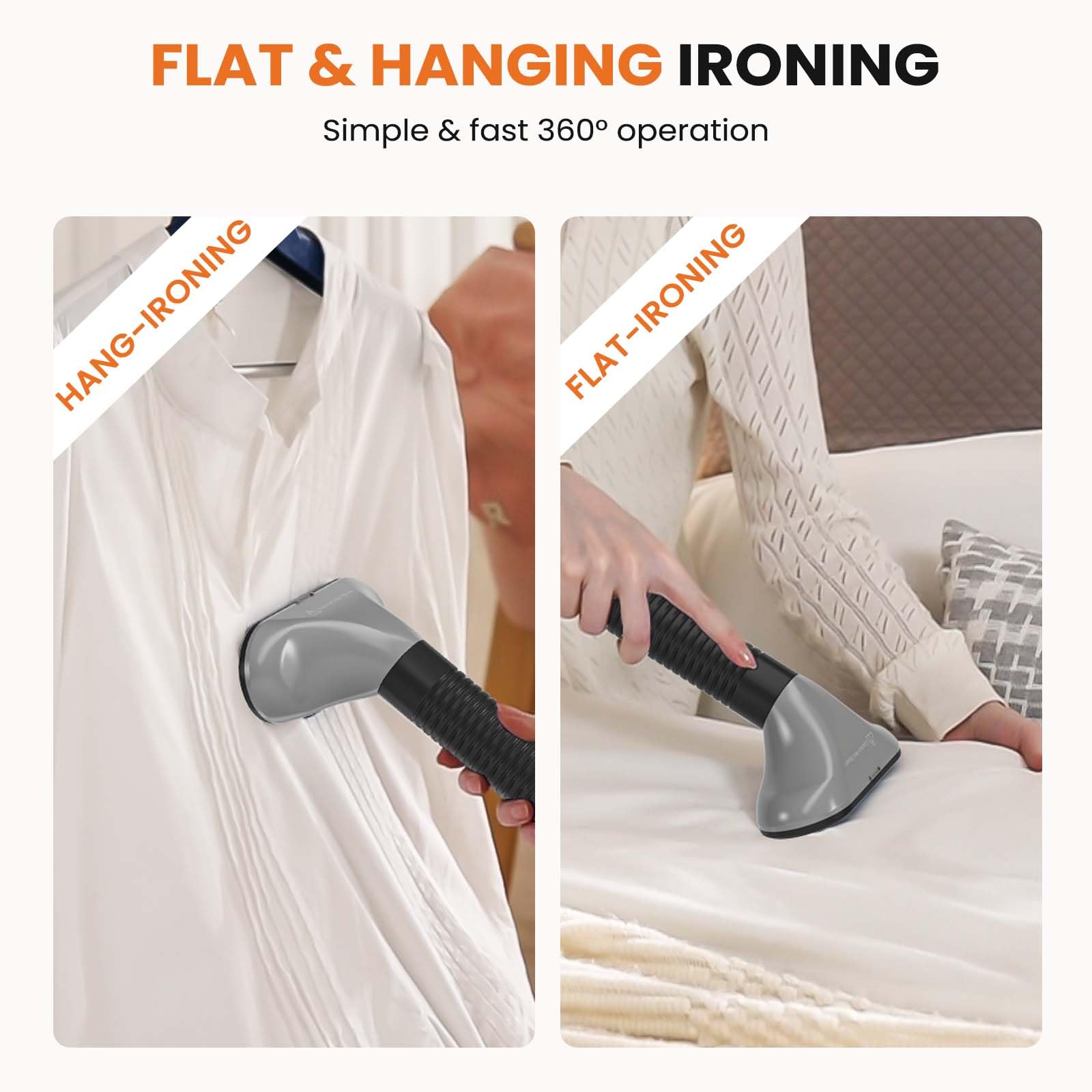 Sweetcrispy adjustable-height hose makes tall garments easy to steam.