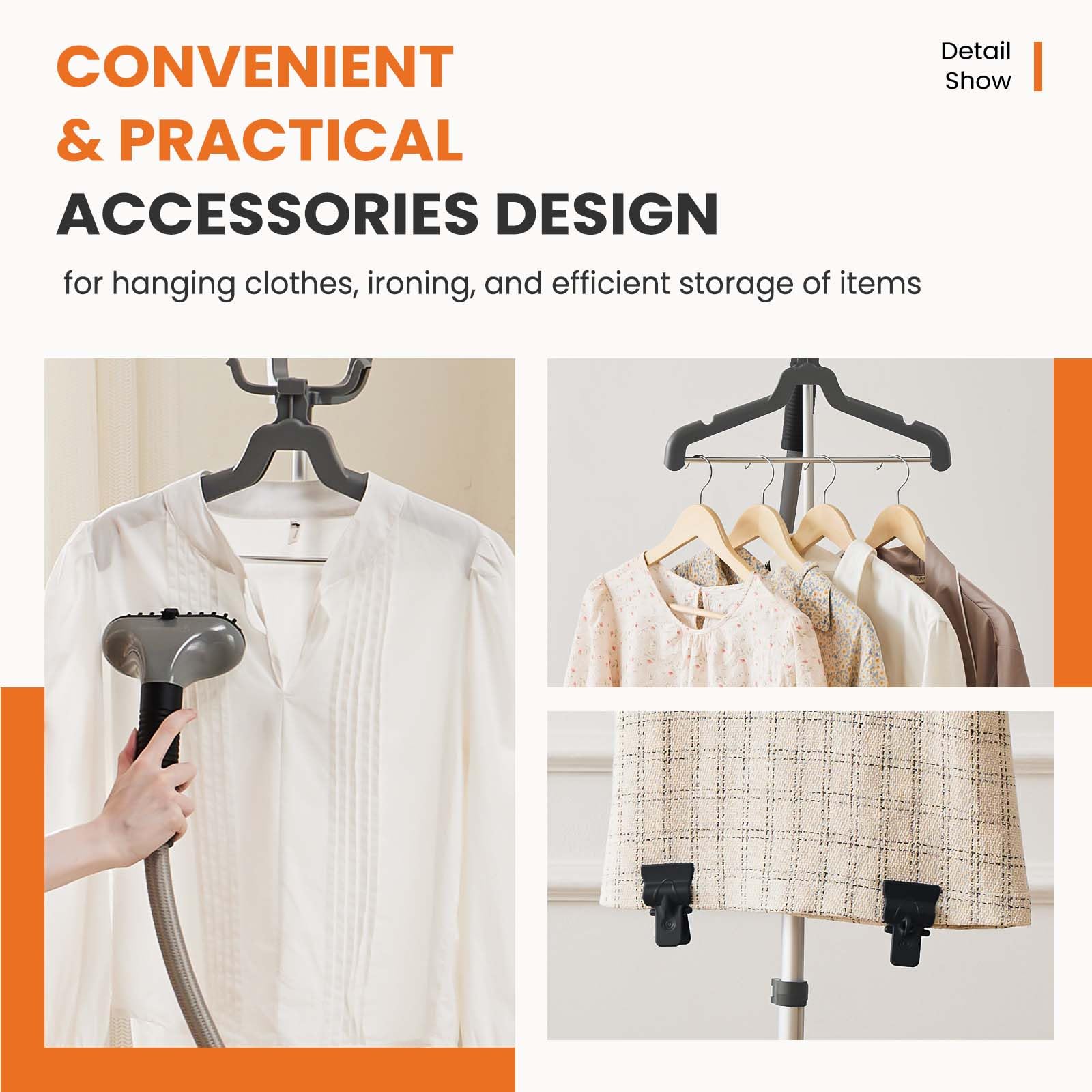 Sweetcrispy garment clips for hands-free wrinkle removal and hanging garments.