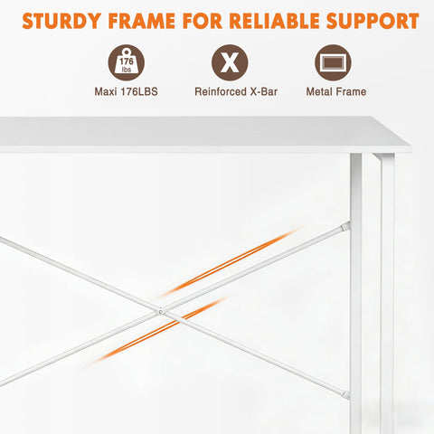 Sweetcrispy desk steel-frame construction provides sturdy support and easy assembly.