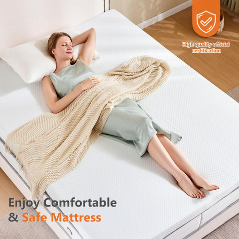 Sweetcrispy topper on full bed improves sleep surface.