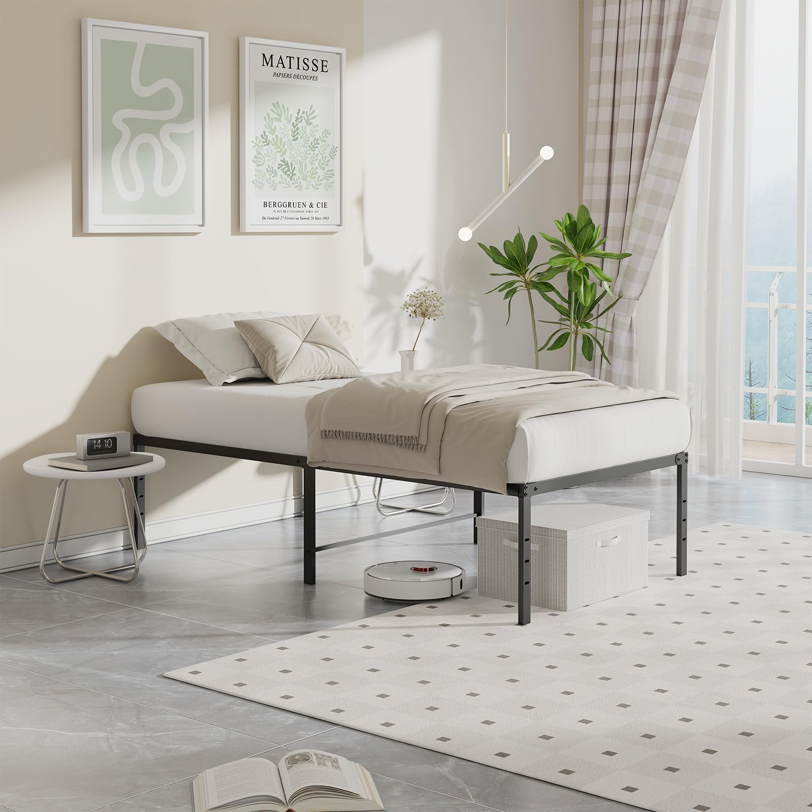 Sweetcrispy Twin XL breathable slat foundation promotes airflow under the mattress.