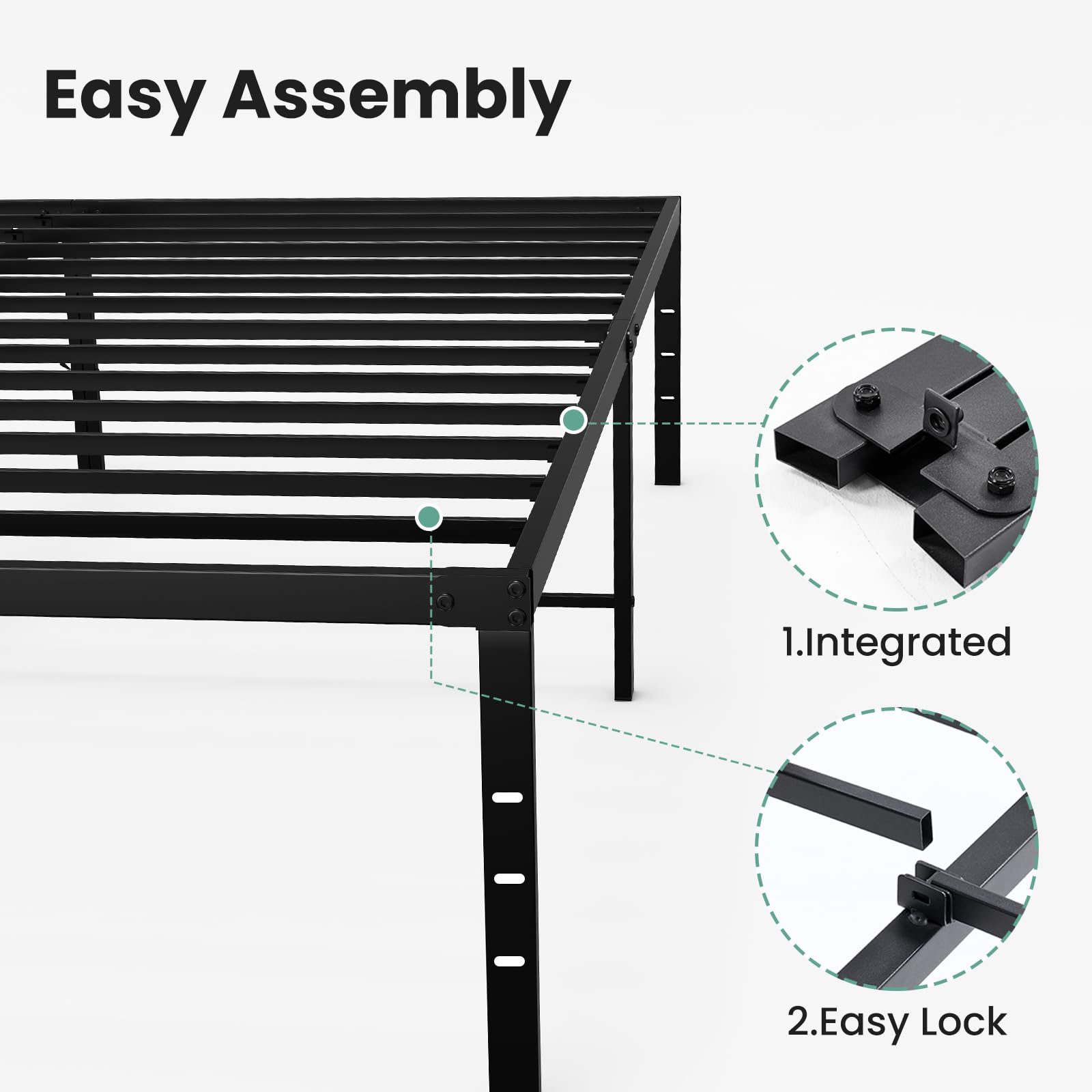 Sweetcrispy Twin XL no box spring needed foundation for a clean setup.