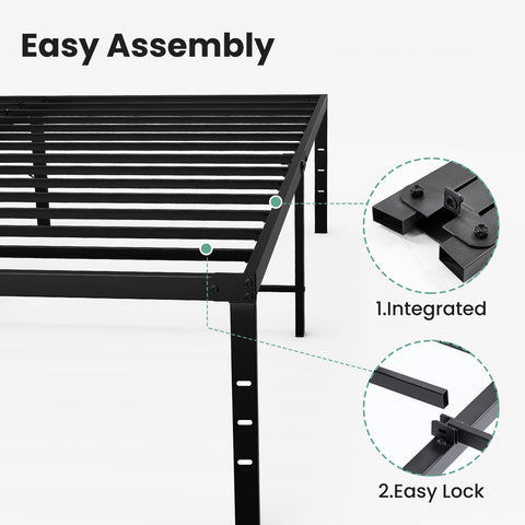 Sweetcrispy Twin XL no box spring needed foundation for a clean setup.