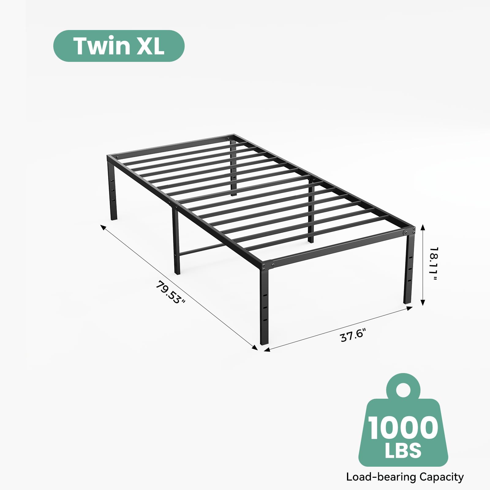 Sweetcrispy Twin XL with 18in underbed storage for organized space.