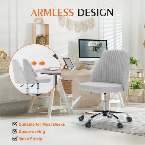 Sweetcrispy chair with smooth wheels eases rolling between tasks.
