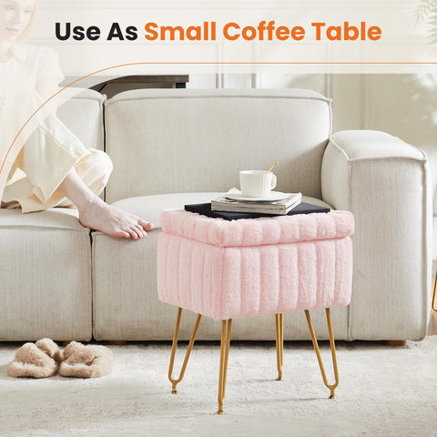Sweetcrispy vanity stool doubles as a small bench or compact table.