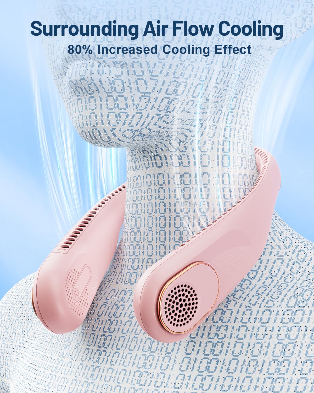 SWEETFULL 4000mAh battery powers all-day cooling for work and travel.