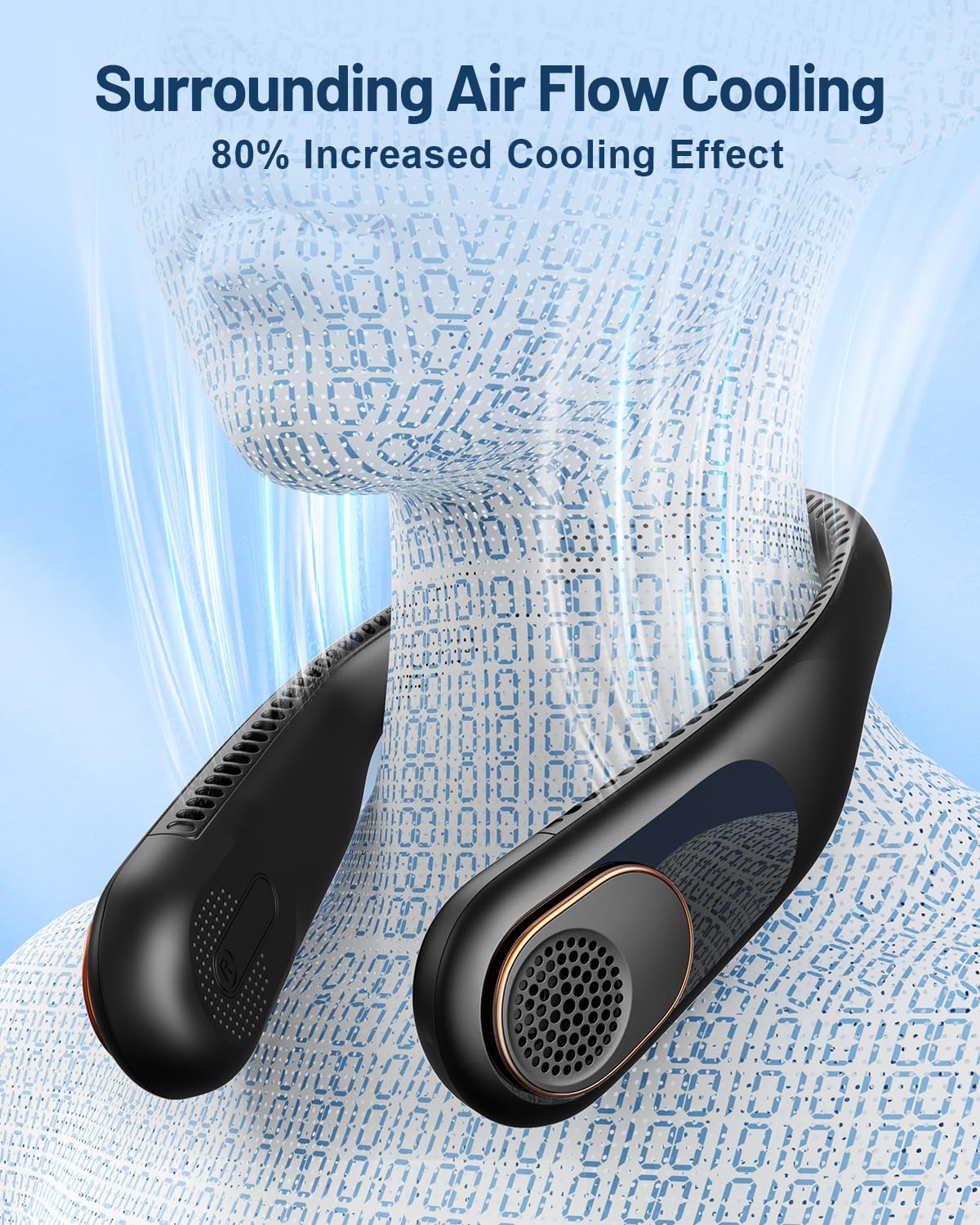 Sweetfull neck fan bladeless turbo blades close-up emphasizes safety.