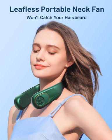 Sweetfull neck fan featuring bladeless turbo design for safe use