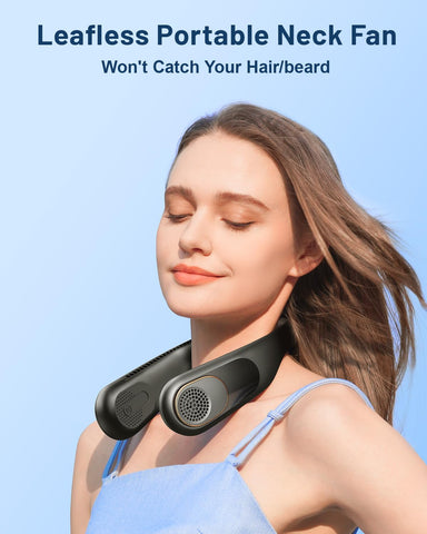 Sweetfull neck fan worn as a headset-style wearable for hands-free cooling.