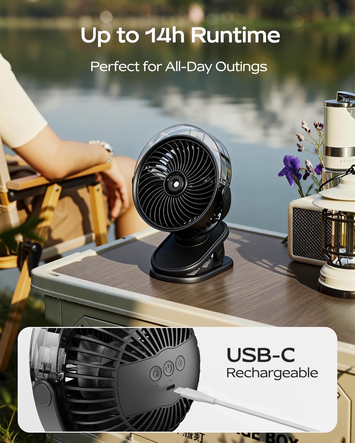 SWEETFULL compact design fits desks or bags for portable cooling.
