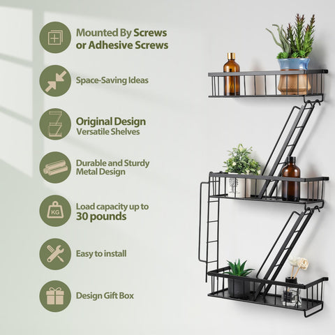 SweetSage Fire Escape Shelf shown in kitchen as a spice and trinket rack.
