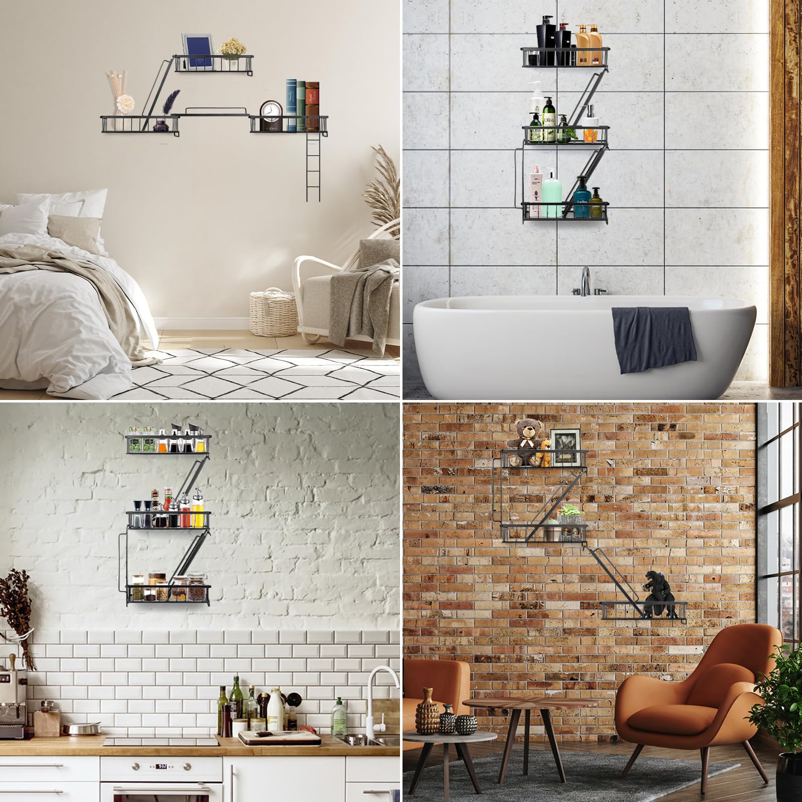 SweetSage Fire Escape Shelf wall-mounted design eases clutter with decorative organization.