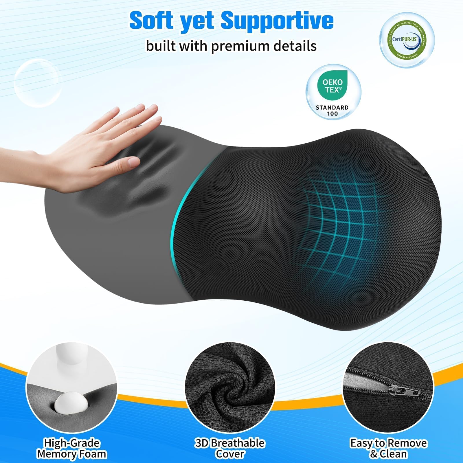 SweetSlubr breathable cover promotes airflow to stay cool.