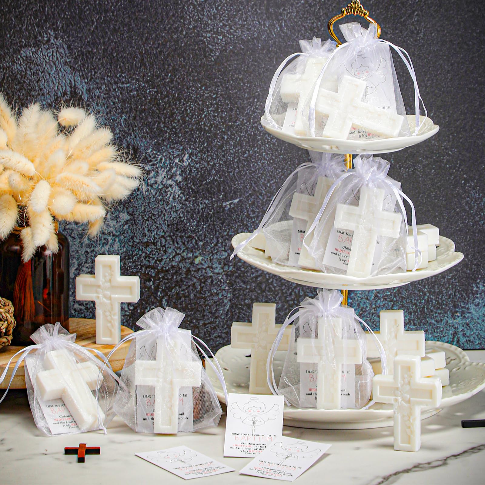 Swiffen greeting card view paired with cross soaps for personal notes