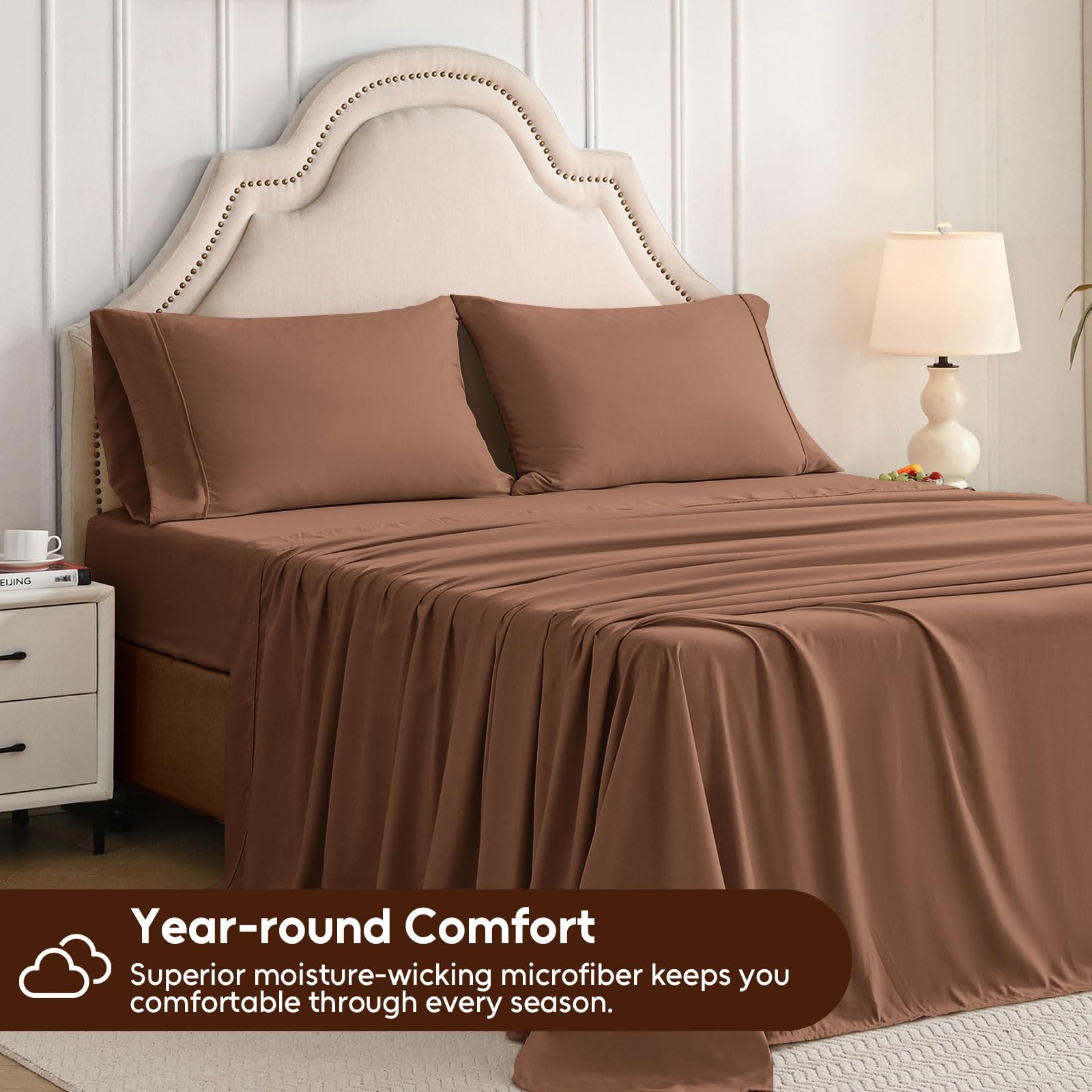 Swiftify queen sheet set pillowcases show soft, cooling comfort for nightly rest
