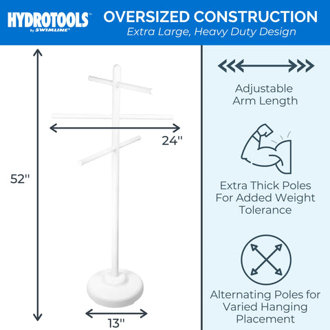 Swimline HydroTools 89032 UV-resistant PVC construction for outdoor durability.
