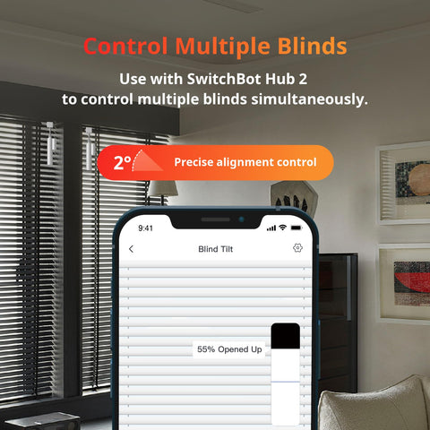 SwitchBot control groups simplify managing multiple blinds from one app.