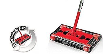 Swivel Sweeper Max Red front view, cordless 360° cleaning for quick messes on all floor types