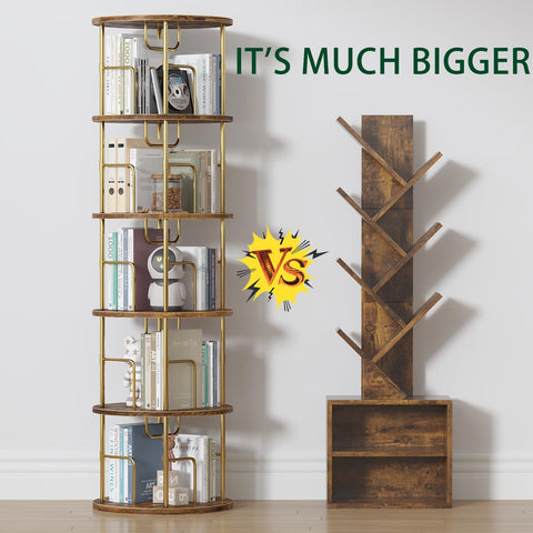 Swlongbooks 5Tier rotating bookshelf assembly kit included simplifies setup in about 30 minutes