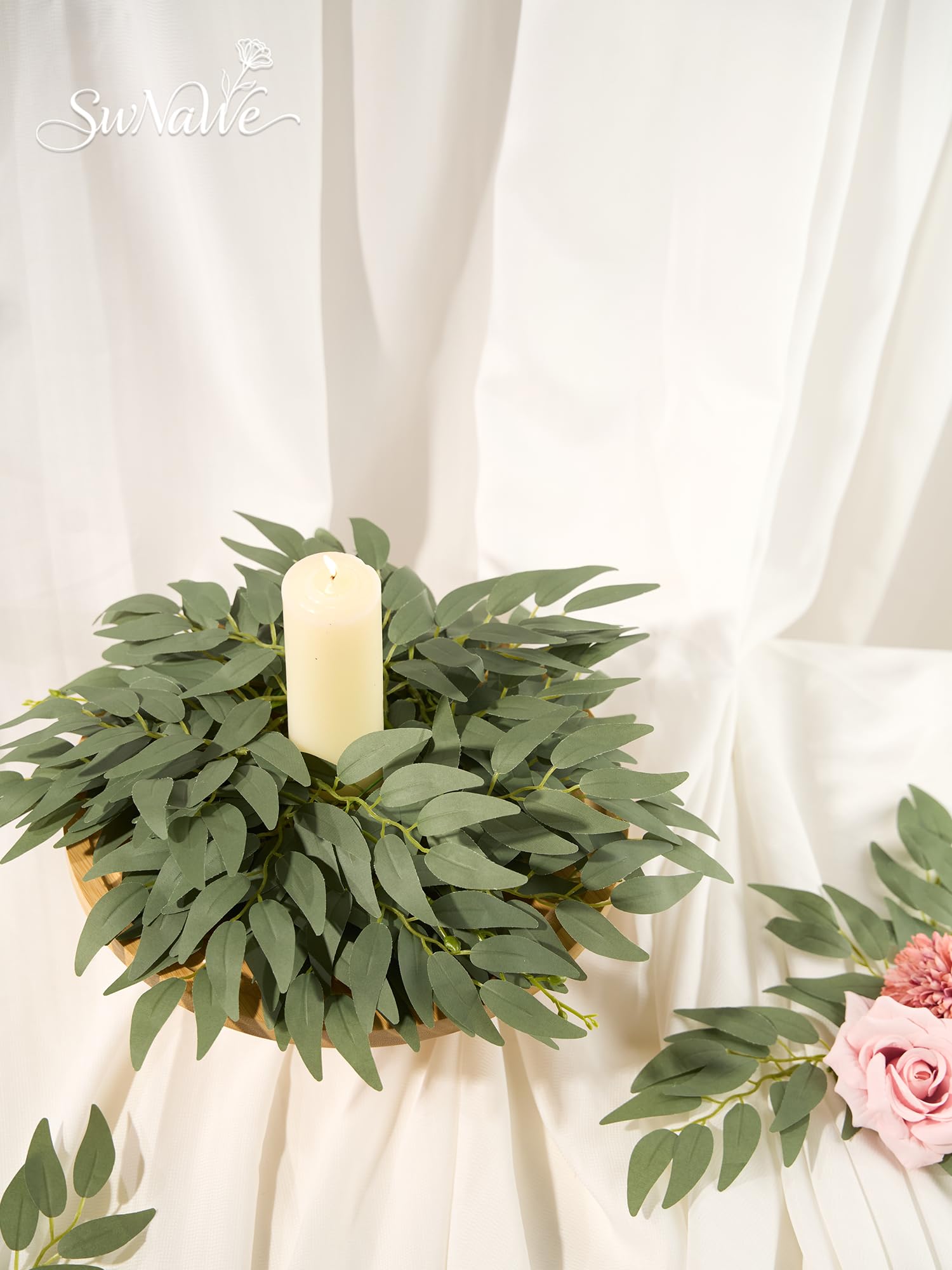 SWNAWE Italian Ruscus centerpiece-fill provides lush fullness without maintenance.
