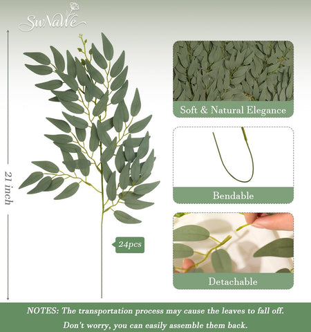 SWNAWE Italian Ruscus DIY garland-length stems for timeless decor.
