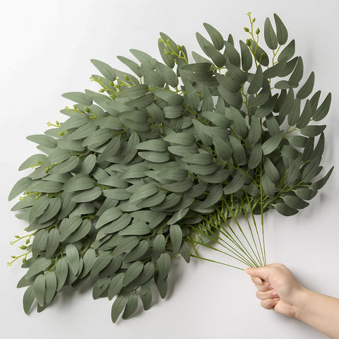 SWNAWE Italian Ruscus silk leaves close-up for realistic indoor greenery display.