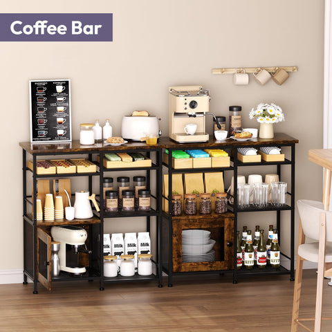 SWTYMIKI Coffee Bar Station with doors adding hidden storage for essentials.