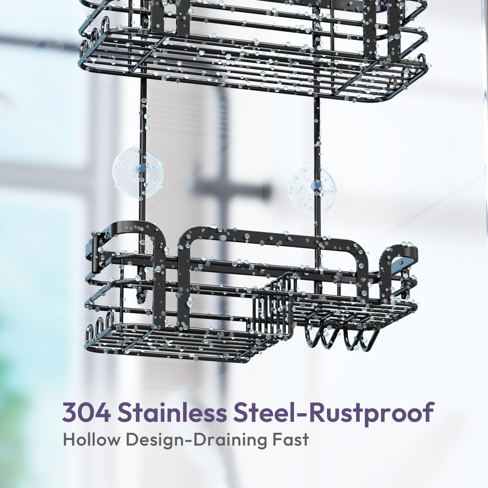 SWTYMIKI strong suction cups secure the rack during use