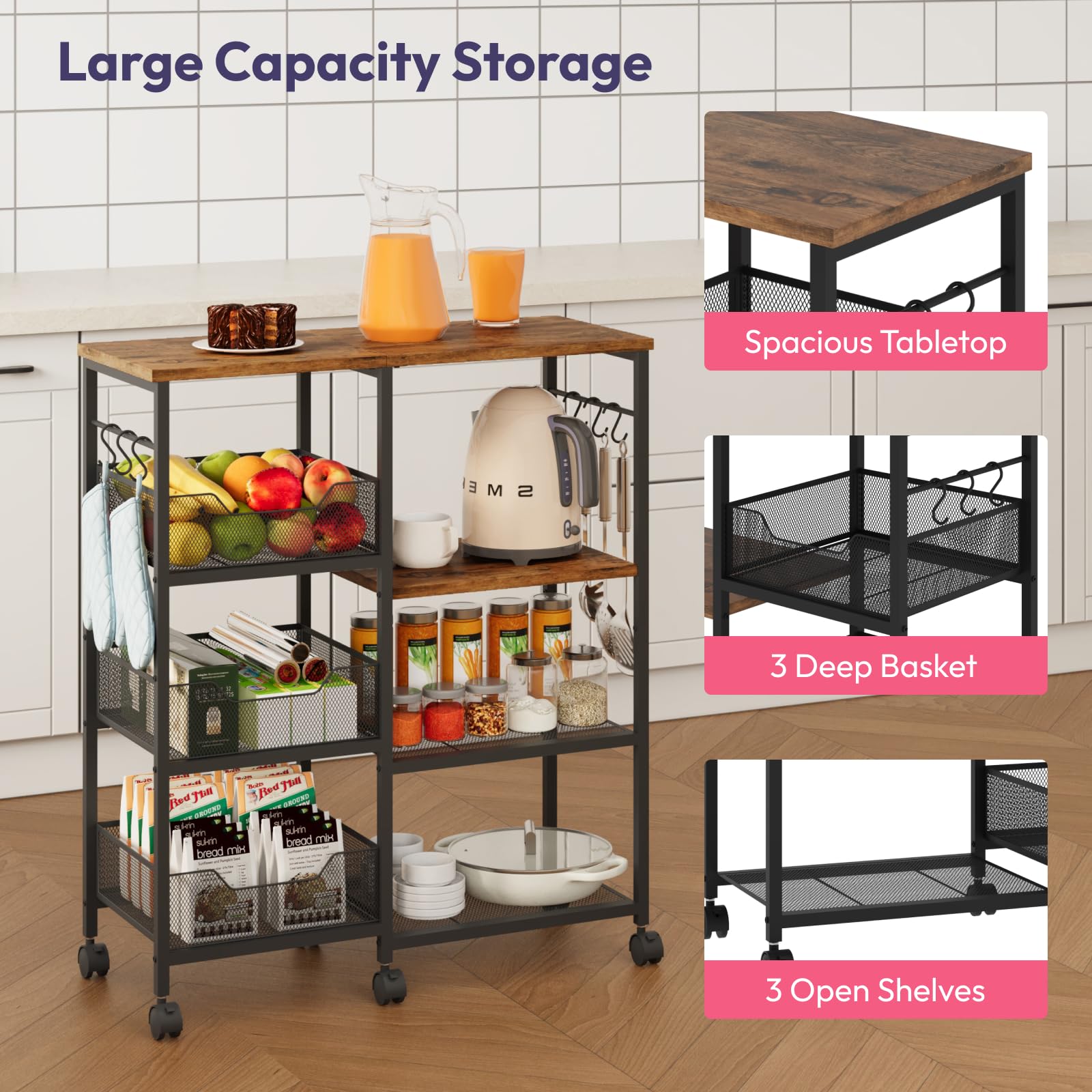 SWTYMIKI open shelves and baskets simplify clutter control