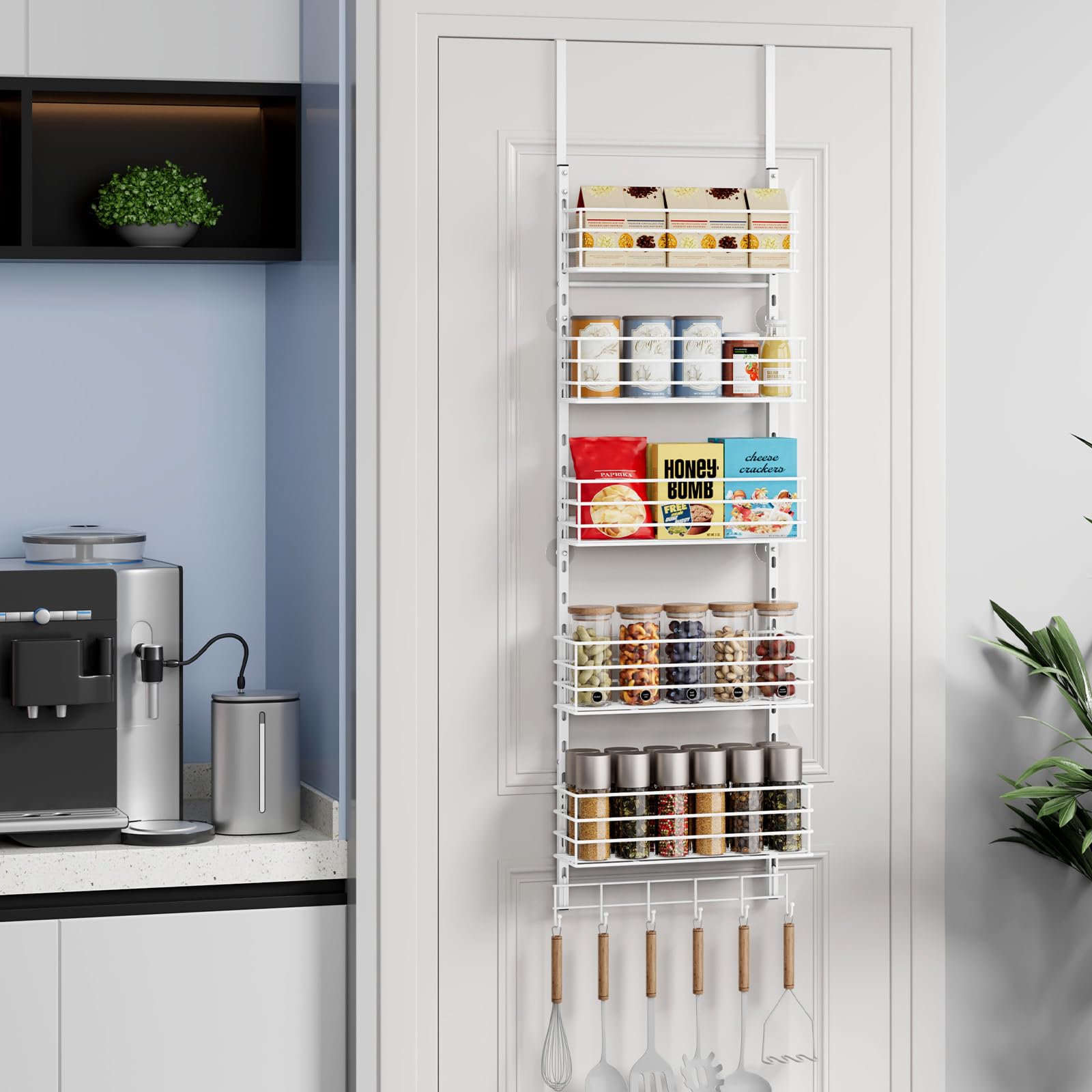 SWTYMIKI modular design lets you customize spacing across shelves.