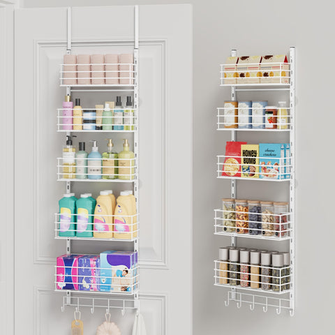 SWTYMIKI over-the-door organizer with five baskets for versatile door storage.