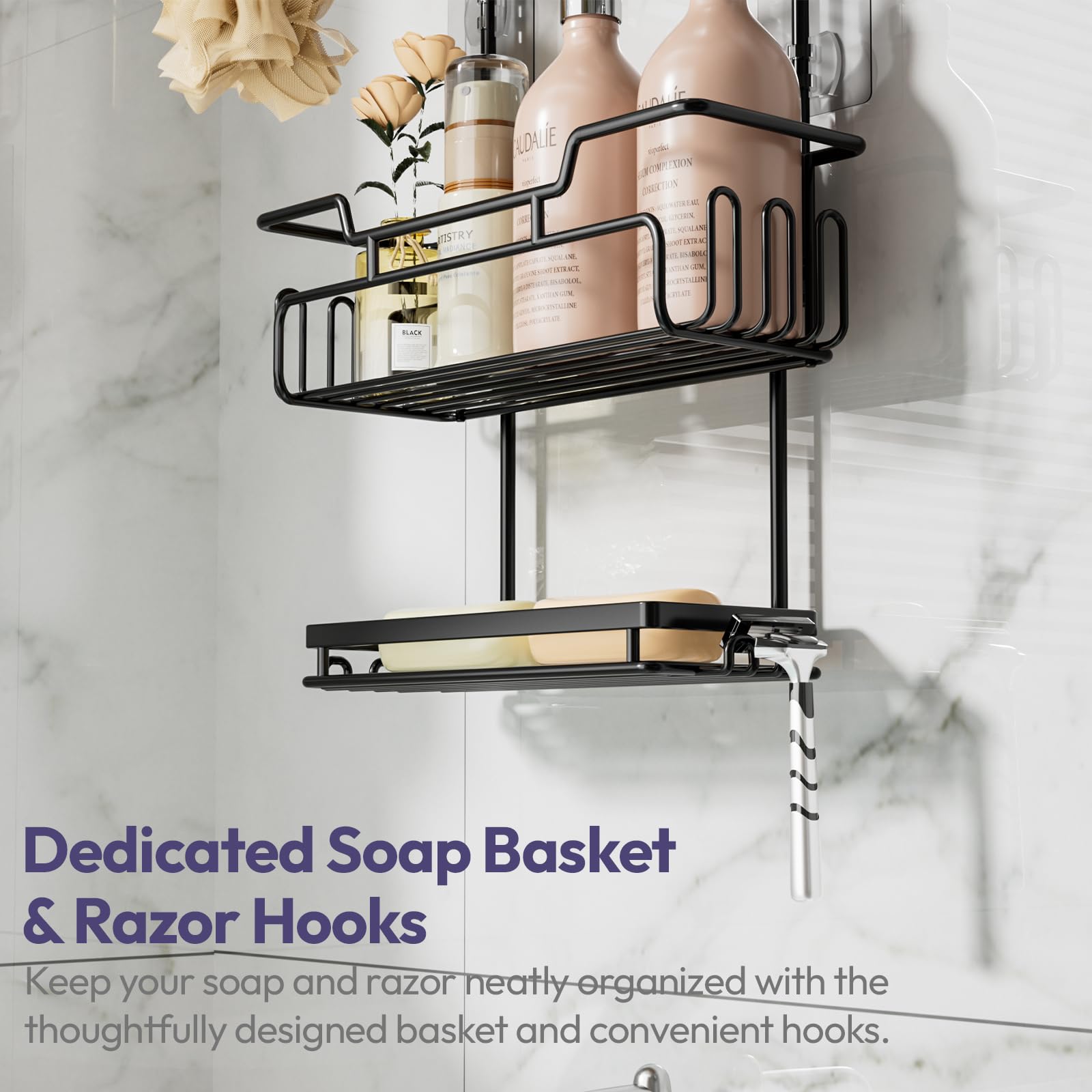 SWTYMIKI stainless steel construction resists rust for bathroom durability.