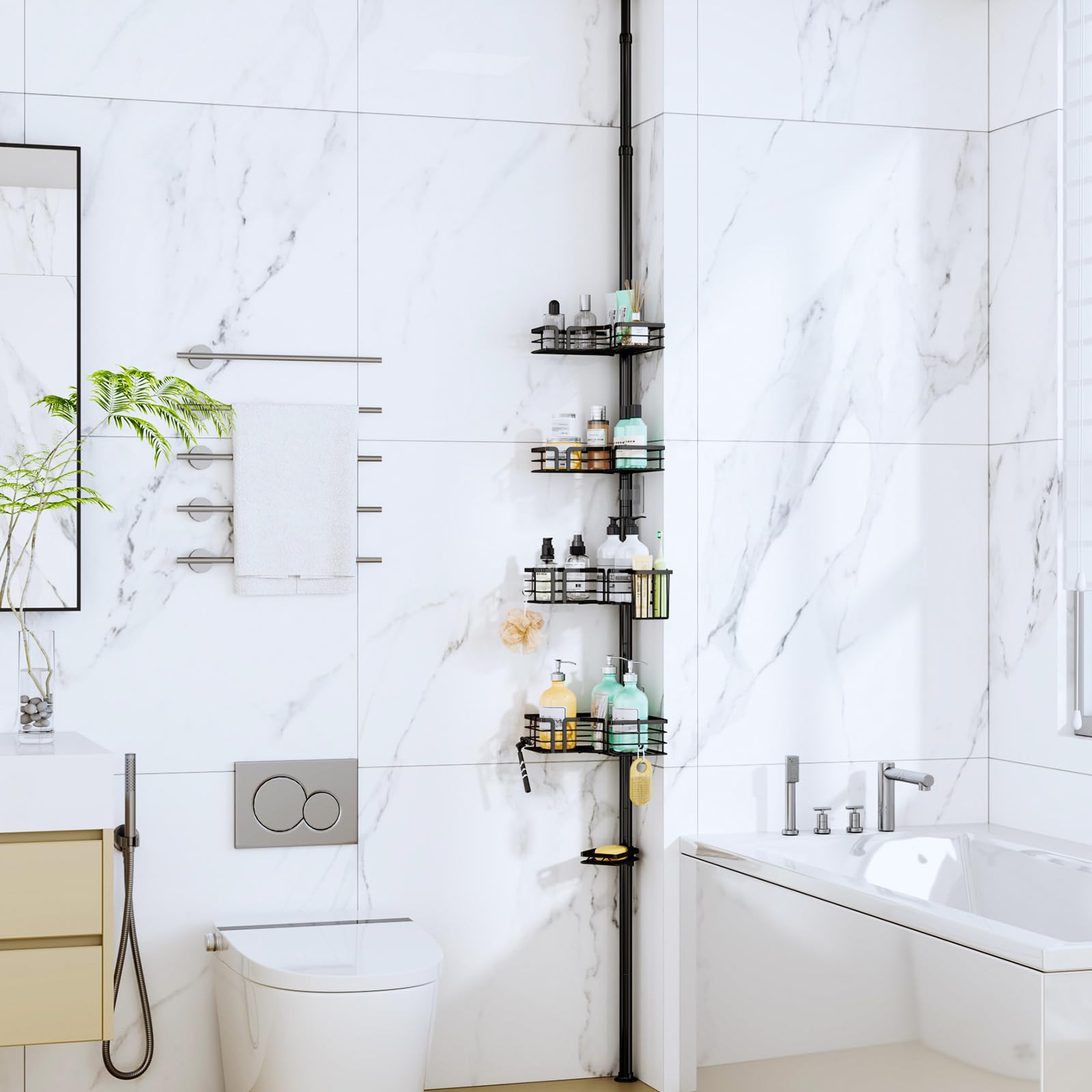 SWTYMIKI 304 stainless steel body resists rust in humid bathrooms.