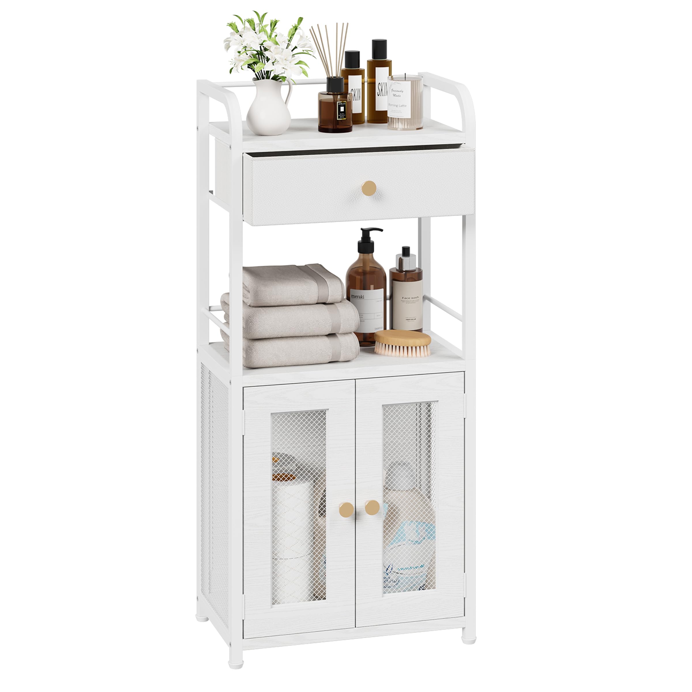 SWYTMIKI bathroom cabinet top guard rail keeps small items secure and accessible