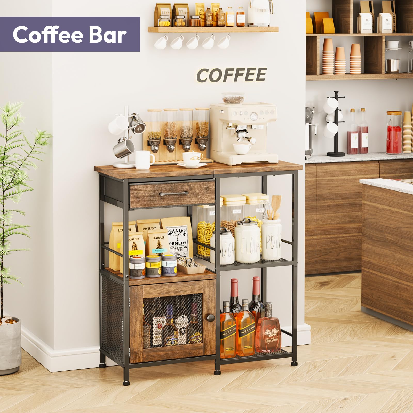 SWTYMIKI cabinet features adjustable feet for stable setup