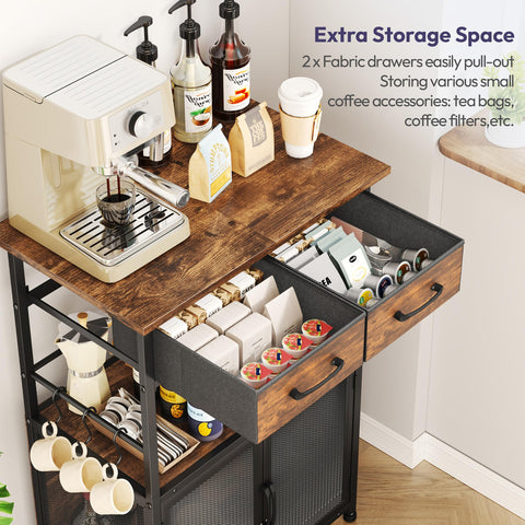 SWTYMIKI coffee bar cabinet assembly is quick with labeled parts.