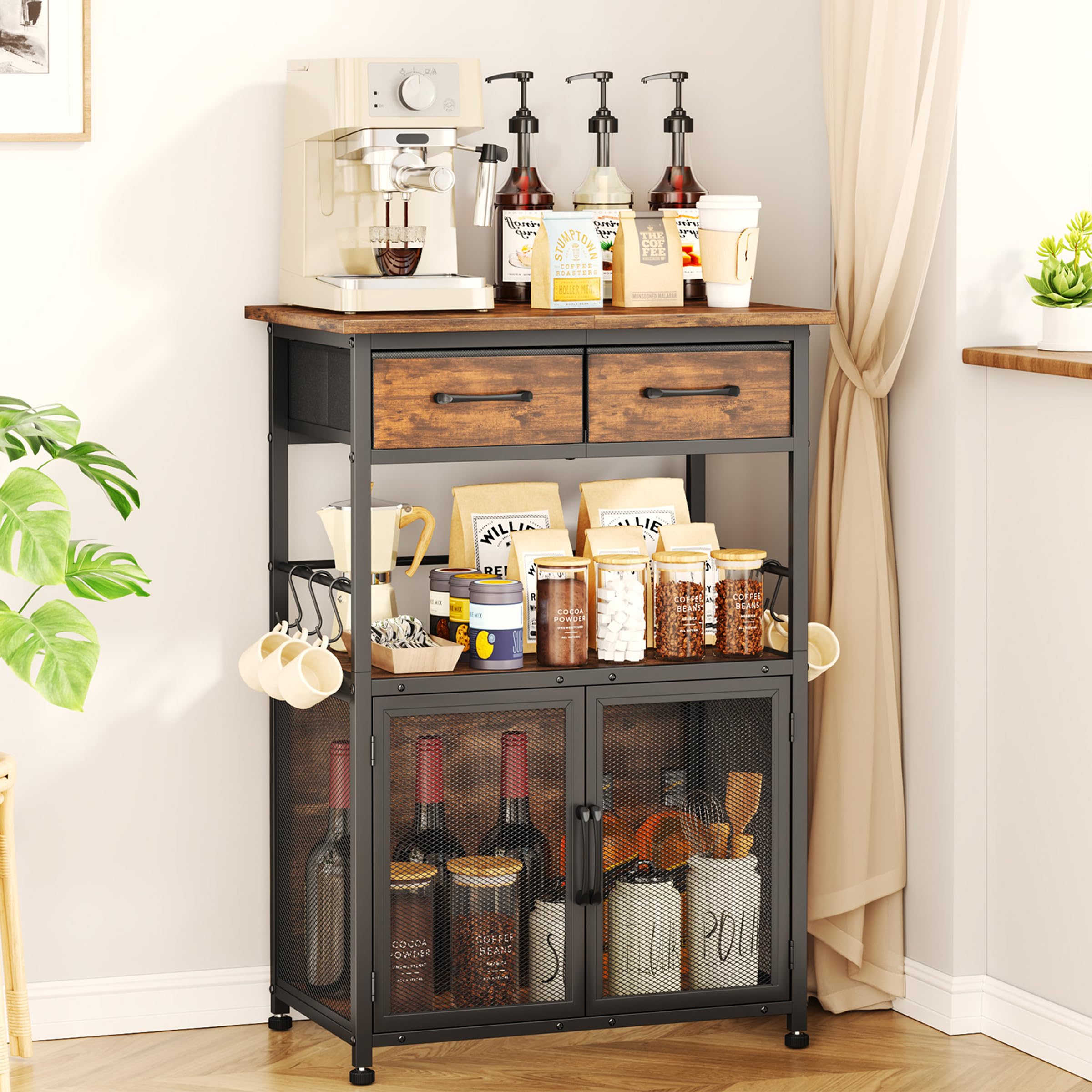 SWTYMIKI coffee bar cabinet front view ideal for compact kitchens.