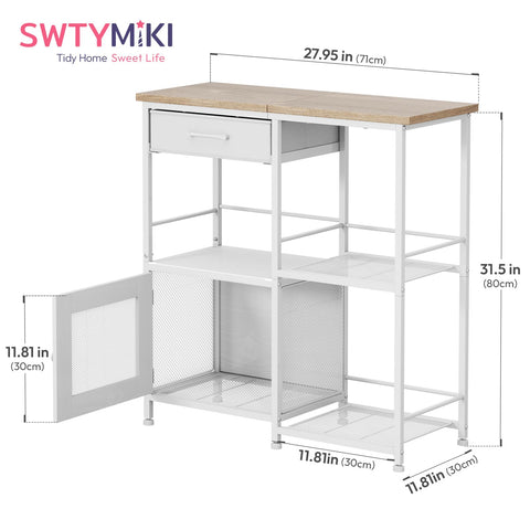 SWTYMIKI farmhouse-inspired design complements a compact home office setup.