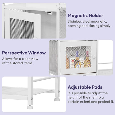 SWTYMIKI versatile cabinet fits small spaces as a kitchen bar or sideboard.
